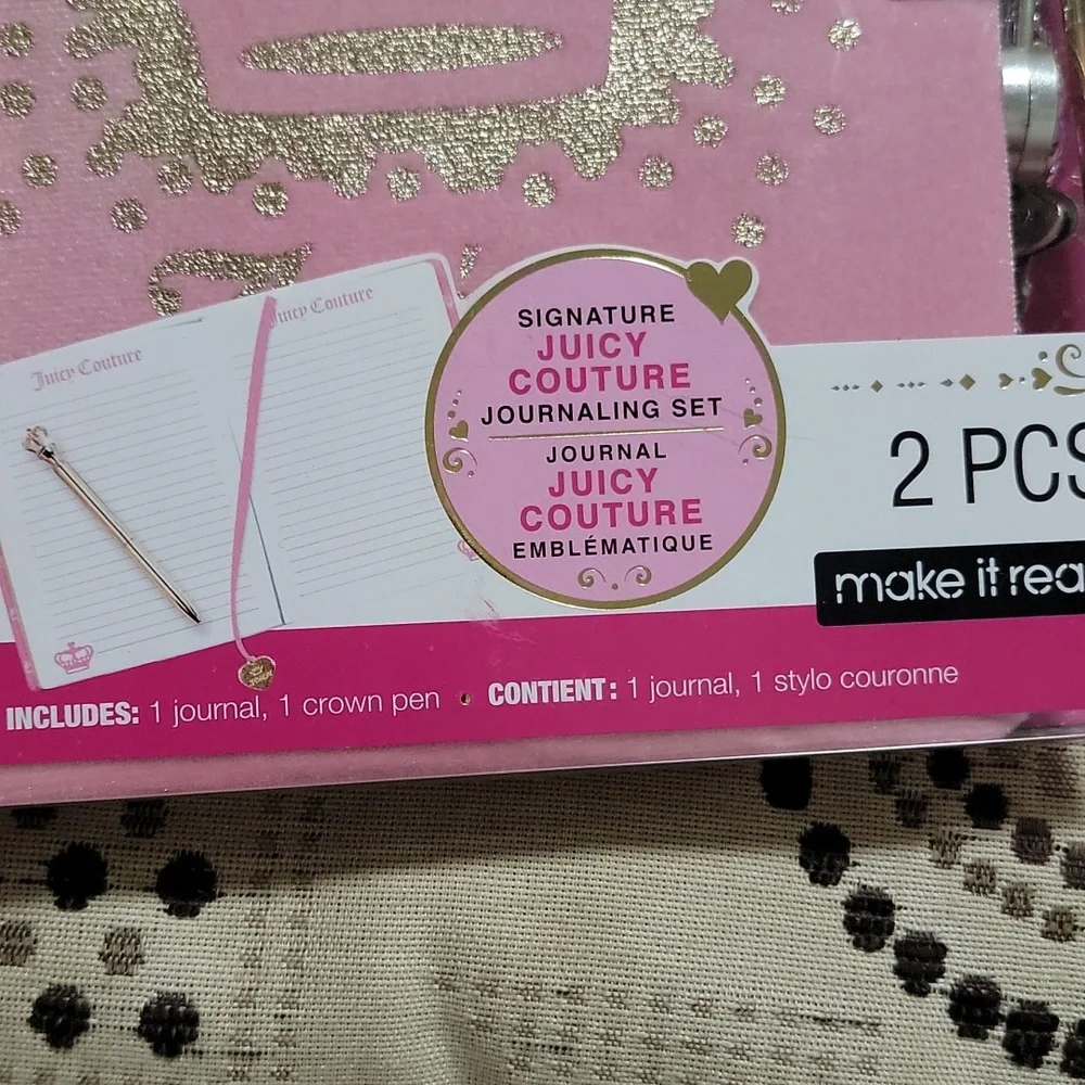 Juicy Couture Pink and Gold Party Invitations with Crown Design
